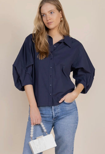 Poplin Bishop Dolman Sleeve Top