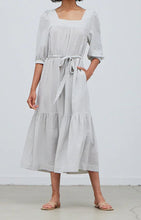 Stripe Cotton Linen Midi Dress