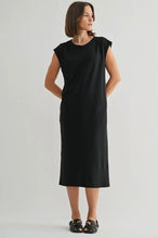 Pleated Wide Shoulder Dress