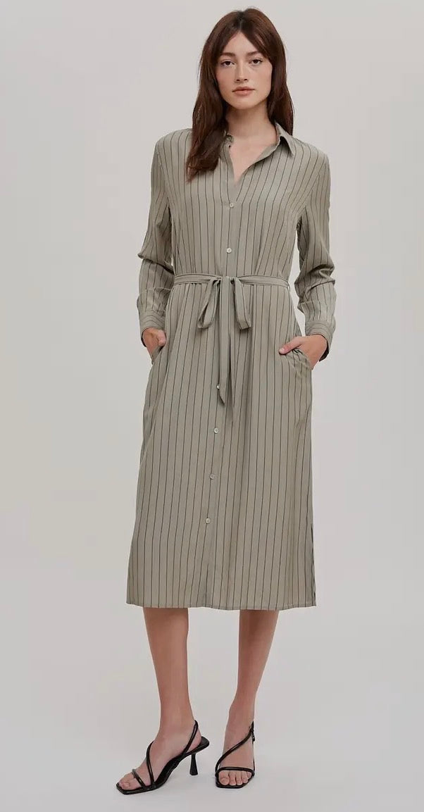 Stripe Midi Shirt Dress