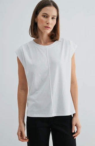 Wide Shoulder Knit Top