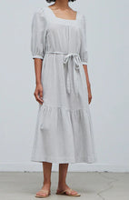 Stripe Cotton Linen Midi Dress