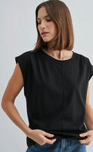 Wide Shoulder Knit Top
