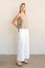 SIDE-TIE DETAILED LINEN TOP