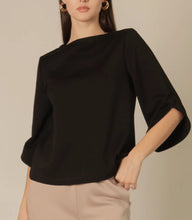 P. CILL Butter Modal Flare 3/4 Sleeve Round Neck Top