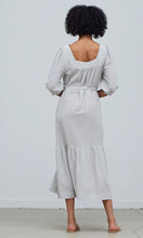 Stripe Cotton Linen Midi Dress