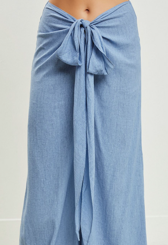 Tie Wide-Leg Pants