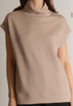 Mock Neck Capped Sleeve Top