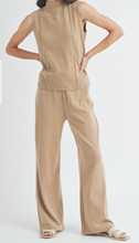 BRUSHED MOCK NECK TANK TOP AND PANTS SET