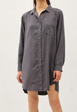 Tencel Roll Sleeve High Low Shirt Dress