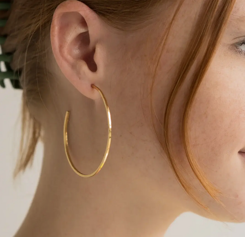 Thin Hammered Hoops