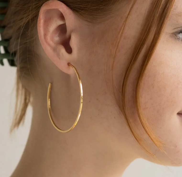 Thin Hammered Hoops