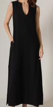 Linen V Neck Sleeveless Maxi Dress