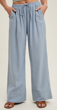 Striped Straight Pants with Drawstring