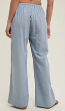 Striped Straight Pants with Drawstring
