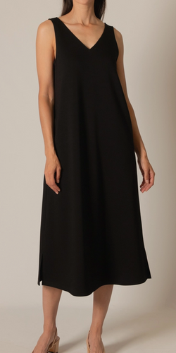 V-Neck Sleeveless Midi Dress
