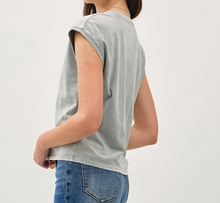 Basic Acid Wash Capped Sleeve Top