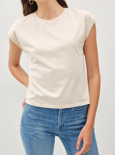 Basic Acid Wash Capped Sleeve Top