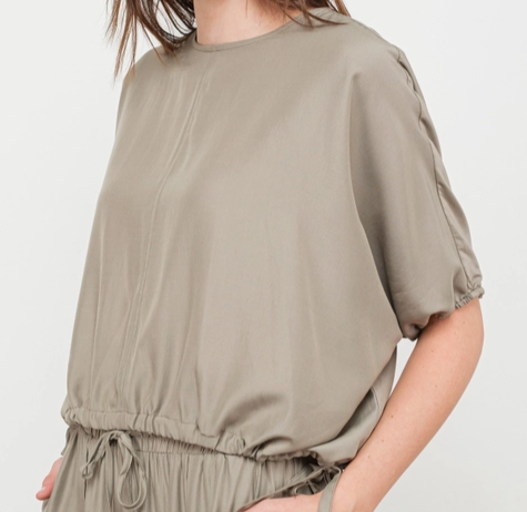 Side Tie String Dolman Top