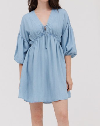 CHAMBRAY MINI DRESS