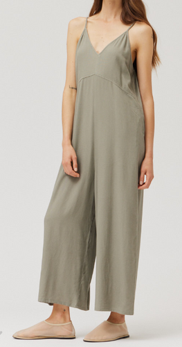 WASHED LINEN BLEND JUMPSUIT