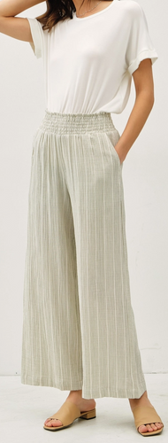 Pinstriped, Cotton Gauze Pants