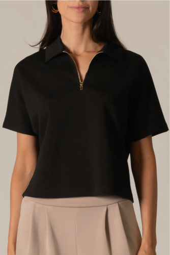 Short Sleeve Quarter Zip Top