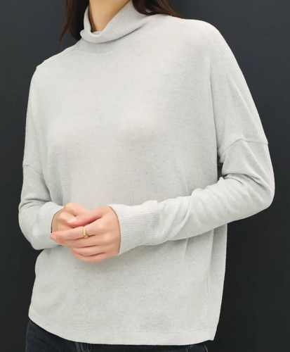 Soft Relaxed Fit Turtle Neck Knit Top