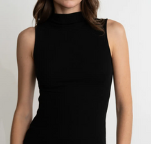 Sleeveless Mock Neck Ribbed Knit Top