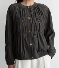 Elegant Elastic Piping Detail Jacket