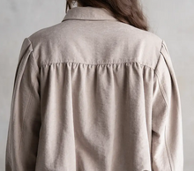 Bubble Elastic Hem Pleated Sleeve Shirt Jacket