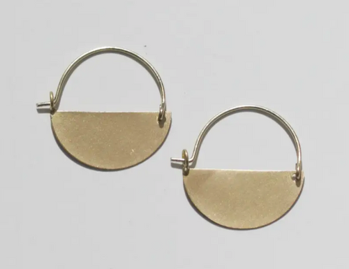 Matte Gold Half Moon Earrings Small 1
