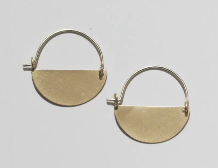 Matte Gold Half Moon Earrings Small 1