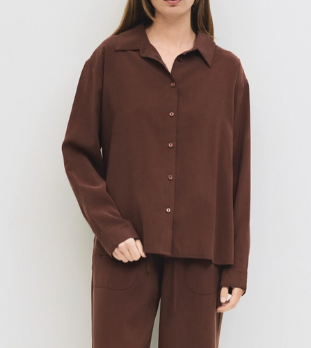The Ellis Top | Brushed Button-Down Shirt