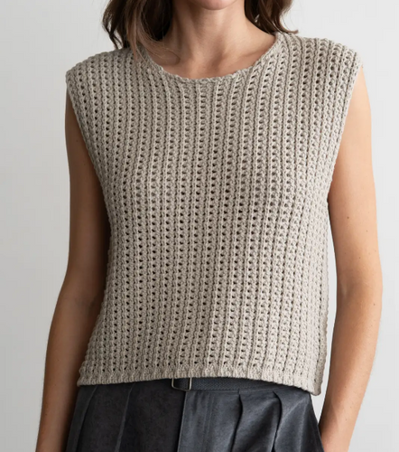 Sleeveless Crochet Knit Top