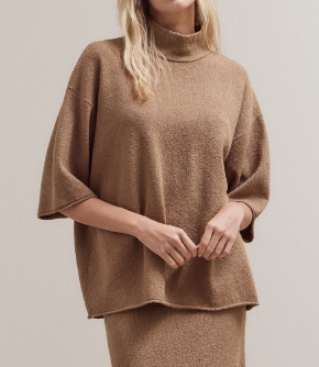 MOCK NECK LOOSE FIT SWEATER