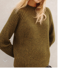 MOCK NECK FUZZY SWEATER
