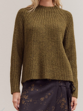 MOCK NECK FUZZY SWEATER