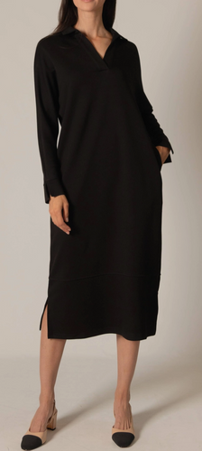 P. CILL Butter Modal Collared Long Sleeve Dress