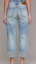 Ella Vintage Wash High Rise Cuffed Wide Straight