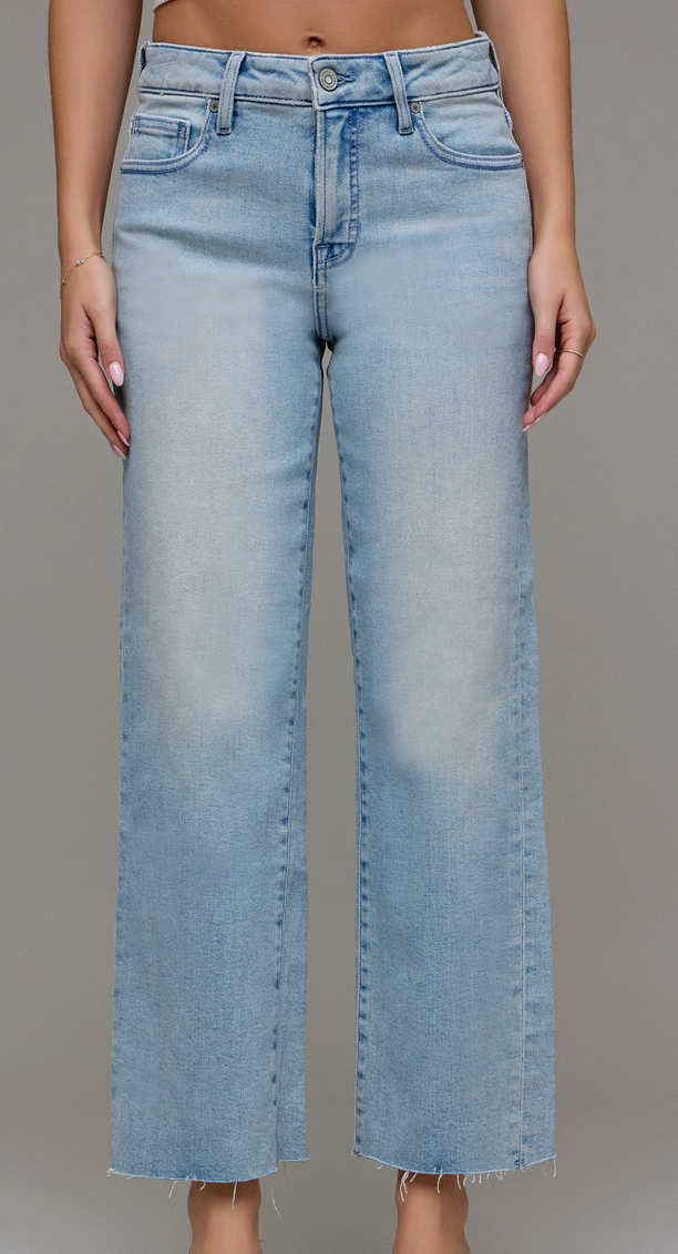 Ella Vintage Mid Rise Stretch Cropped Classic Straight