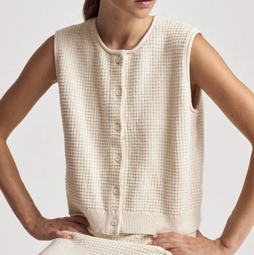 Check Texture Knit Vest