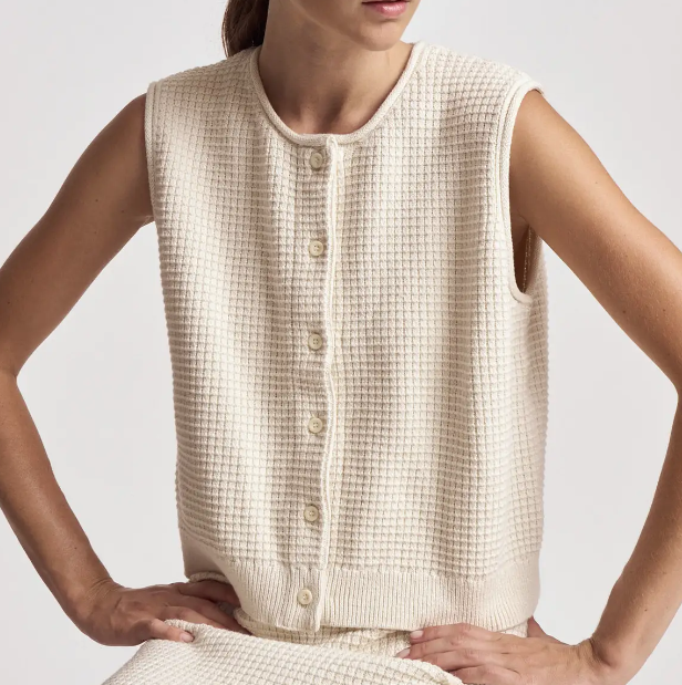 Check Texture Knit Vest
