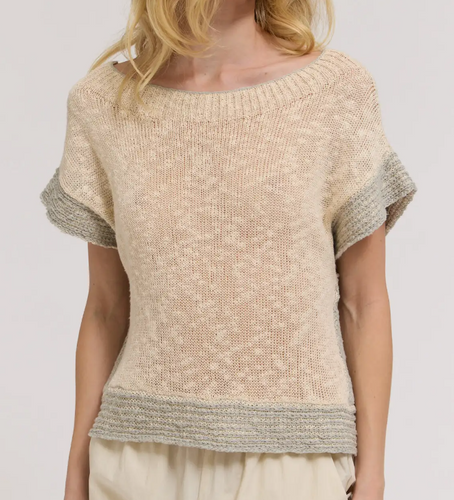 Drop Shoulder Overlap Side Seam Knit Top