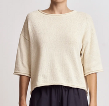 Rolled Edge Loose Fit Sweater Top
