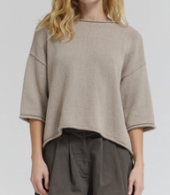 Rolled Edge Loose Fit Sweater Top