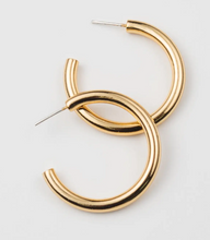 24K Gold 37mm Tube Hoops