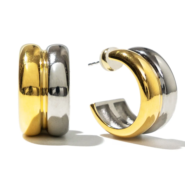 Waterproof Twin-Tone Hoops