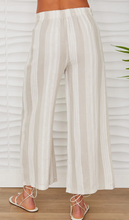 Stripe-Flat Front Linen Pant