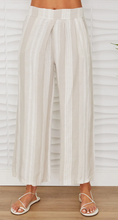 Stripe-Flat Front Linen Pant